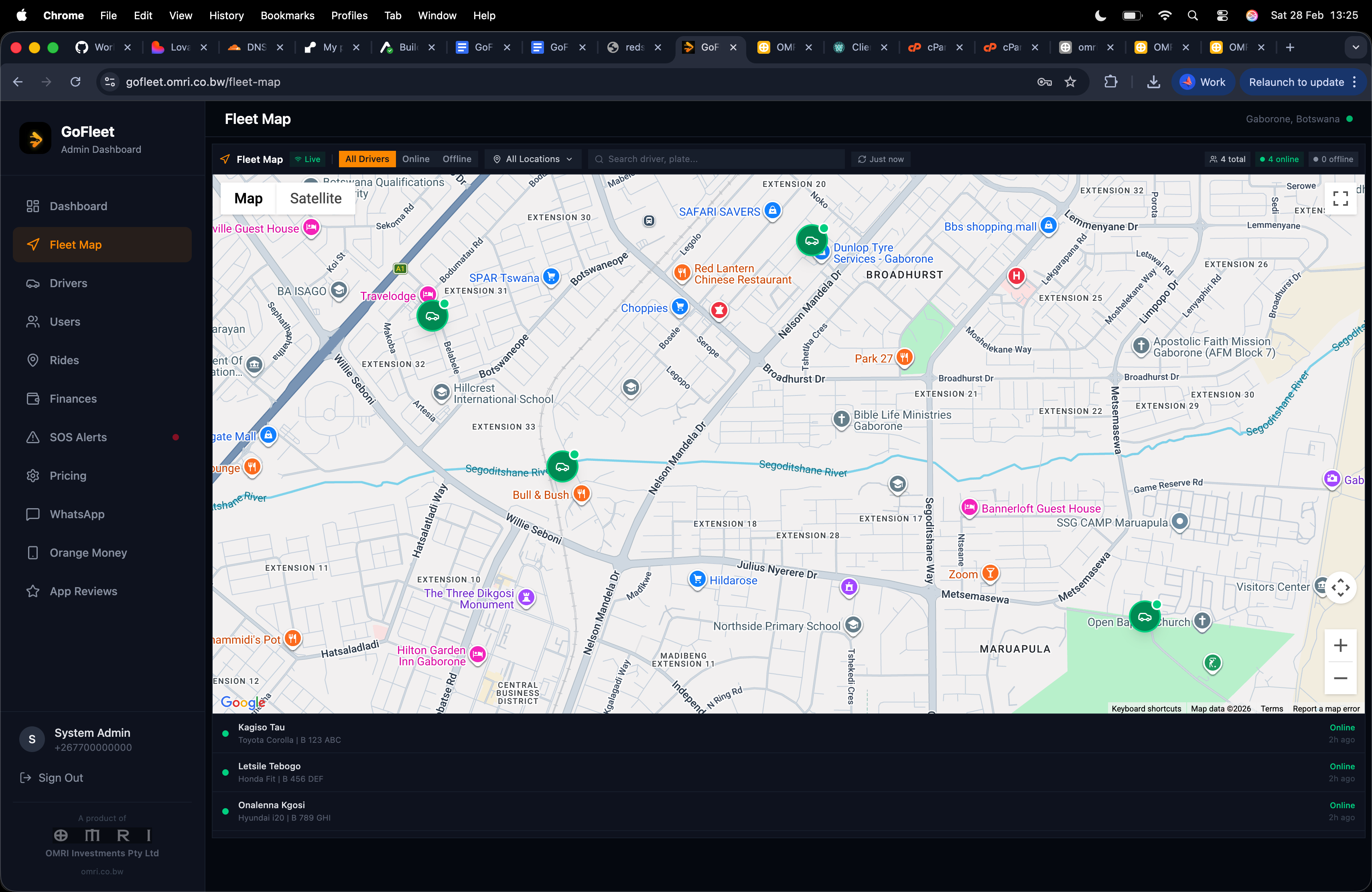 GoFleet live fleet map